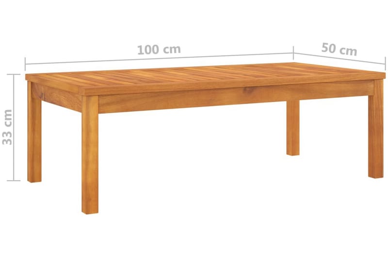 Soffbord 100x50x33 cm massivt akaciaträ - Brun - Soffbord utomhus & loungebord - Sidobord utomhus - Loungemöbler