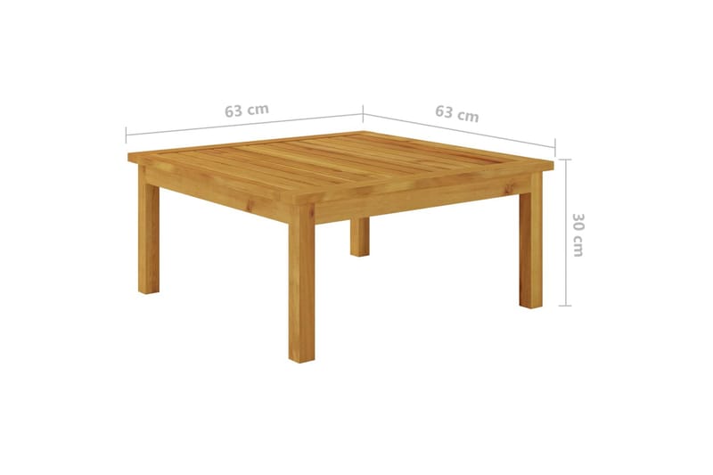 Soffbord för trädgården 63x63x30 cm massivt akaciaträ - Brun - Loungemöbler - Sidobord utomhus - Soffbord utomhus & loungebord