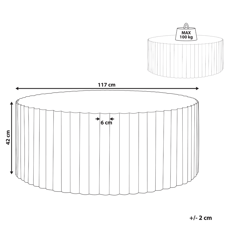 Soffbord utomhus Pozza 117 cm - Svart/Guld - Utemöbler - Trädgårdsbord & Utebord - Soffbord utomhus & loungebord