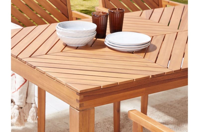 Taviano Matbord Utomhus 90x180 cm - Ljusbrun - Utemöbler - Trädgårdsbord & Utebord - Matbord ute