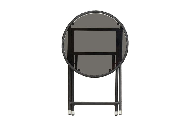 Tebord svart 60 cm konstrotting och härdat glas - Svart - Cafebord