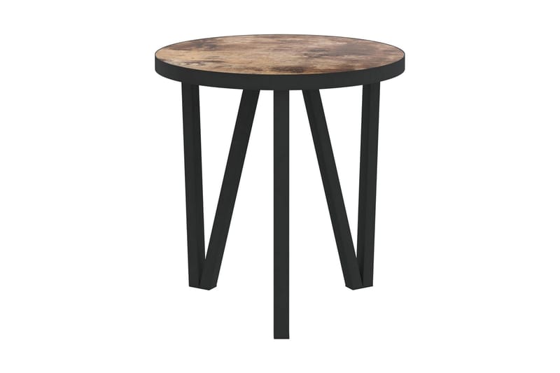 Tebord svart och gul Ã˜35 cm MDF - Gul - Cafebord