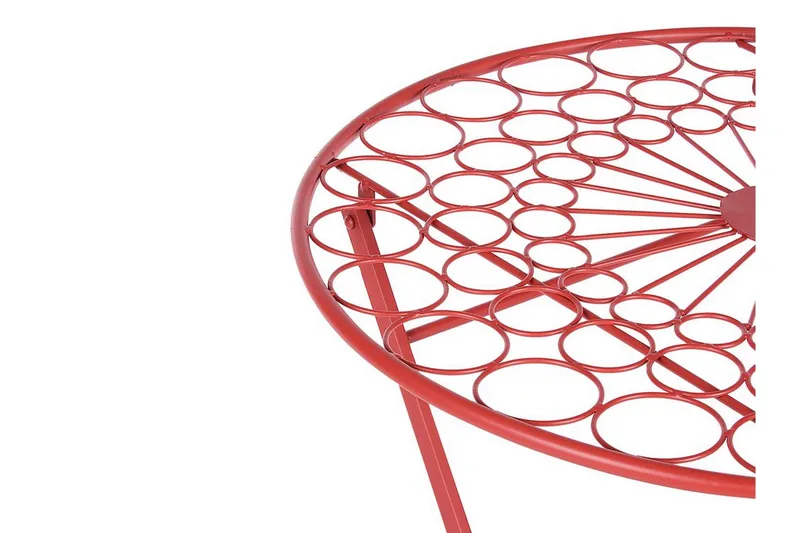 Terrace Runt Hopfällbart Cafébord och Bistrobord Utomhus 70 cm Metall - Röd - Utemöbler - Trädgårdsbord & Utebord - Cafebord