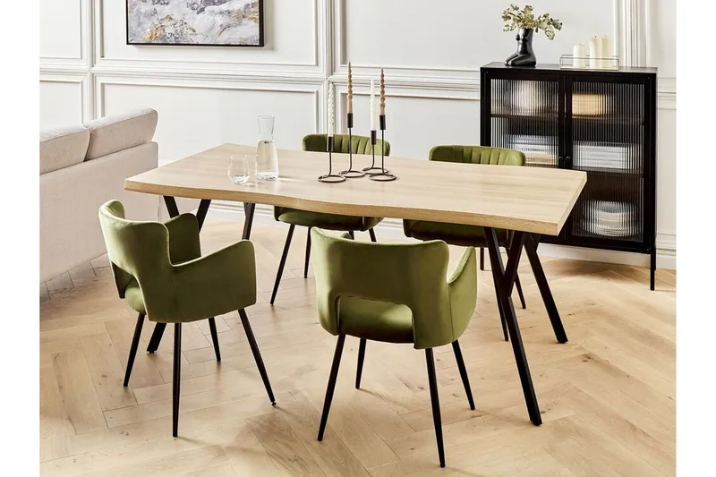 Tiggiano Matbord Utomhus 180x90 cm - Ljusbrun/Svart - Utemöbler - Trädgårdsbord & Utebord - Matbord ute