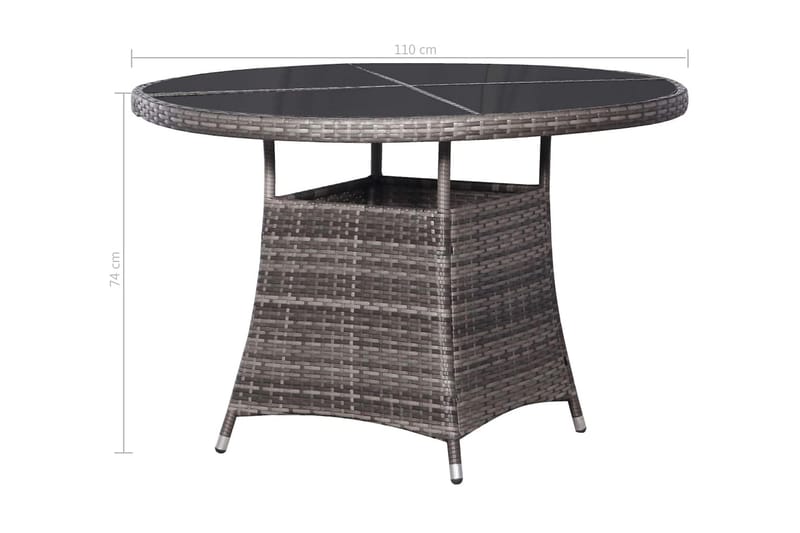 Trädgårdsbord 110x74 cm konstrotting grå - Grå - Matbord ute