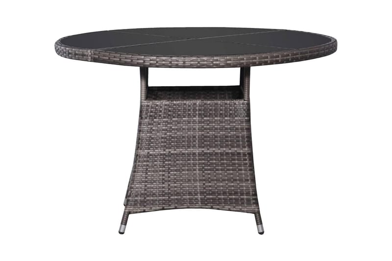 Trädgårdsbord 110x74 cm konstrotting grå - Grå - Matbord ute