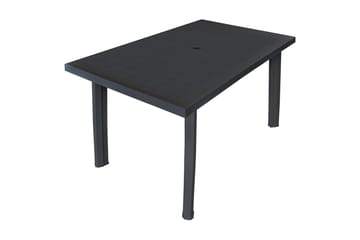 Trädgårdsbord antracit 126x76x72 cm plast