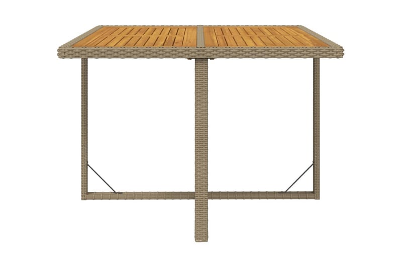 Trädgårdsbord beige 109x107x74 cm konstrotting och akaciaträ - Beige - Matbord ute