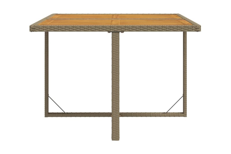 Trädgårdsbord beige 109x107x74 cm konstrotting och akaciaträ - Beige - Utemöbler - Trädgårdsbord & Utebord - Matbord ute