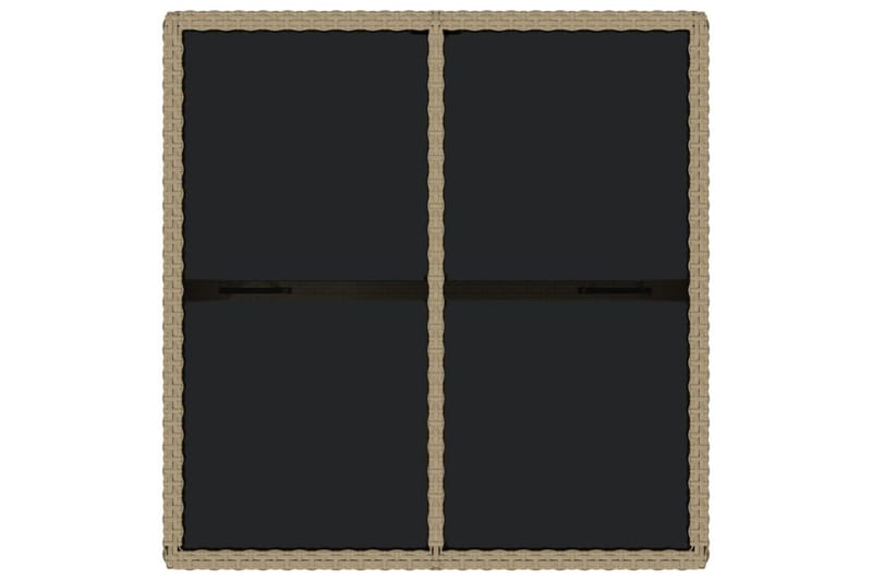 Trädgårdsbord beige 109x107x74 cm konstrotting och glas - Beige - Utemöbler - Trädgårdsbord & Utebord - Matbord ute
