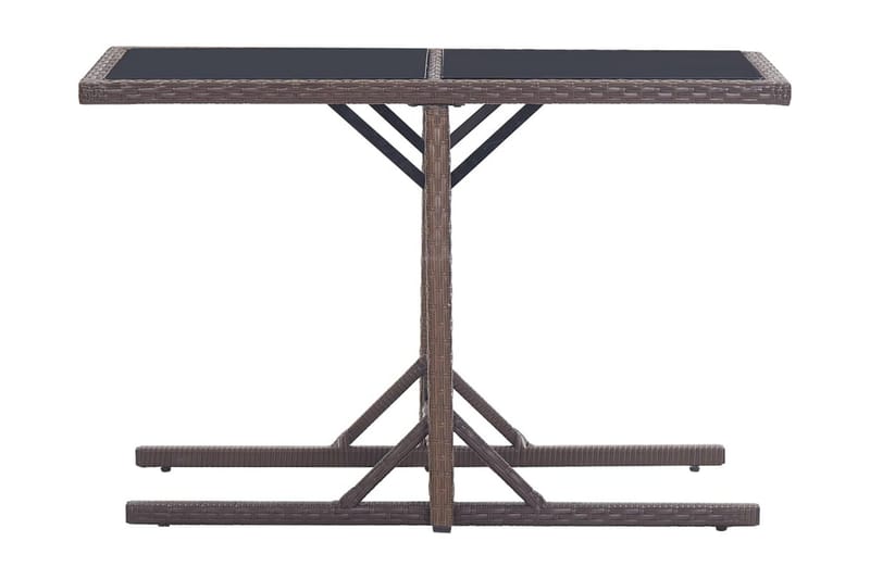 Trädgårdsbord brun 110x53x72 cm glas och konstrotting - Brun - Matbord ute