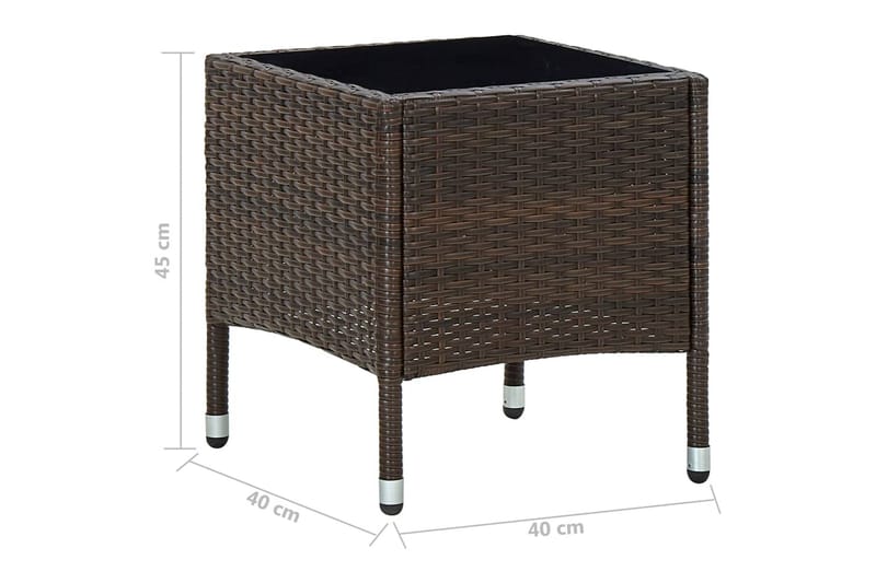 Trädgårdsbord brun 40x40x45 cm konstrotting - Brun - Matbord ute