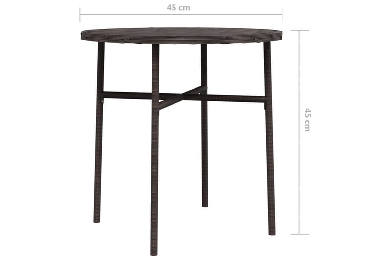 Trädgårdsbord brun 45 cm konstrotting - Brun - Matbord ute