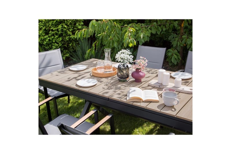 Trädgårdsbord Fanes Ljus trä/grå - Ljus trä/grå - Utemöbler - Trädgårdsbord & Utebord - Matbord ute