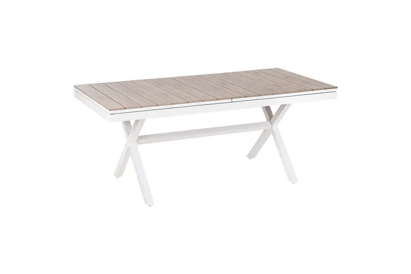 Trädgårdsbord Fanes Ljus trä/vit - Ljus trä/vit - Utemöbler - Trädgårdsbord & Utebord - Matbord ute