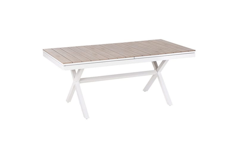 Trädgårdsbord Fanes Ljus trä/vit - Ljus trä/vit - Utemöbler - Trädgårdsbord & Utebord - Matbord ute