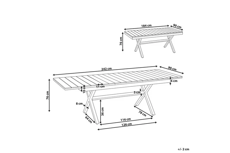 Trädgårdsbord Fanes Ljus trä/vit - Ljus trä/vit - Utemöbler - Trädgårdsbord & Utebord - Matbord ute