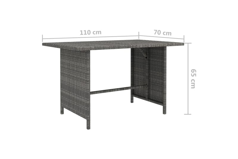Trädgårdsbord grå 110x70x65cm konstrotting - Grå - Utemöbler - Trädgårdsbord & Utebord - Matbord ute