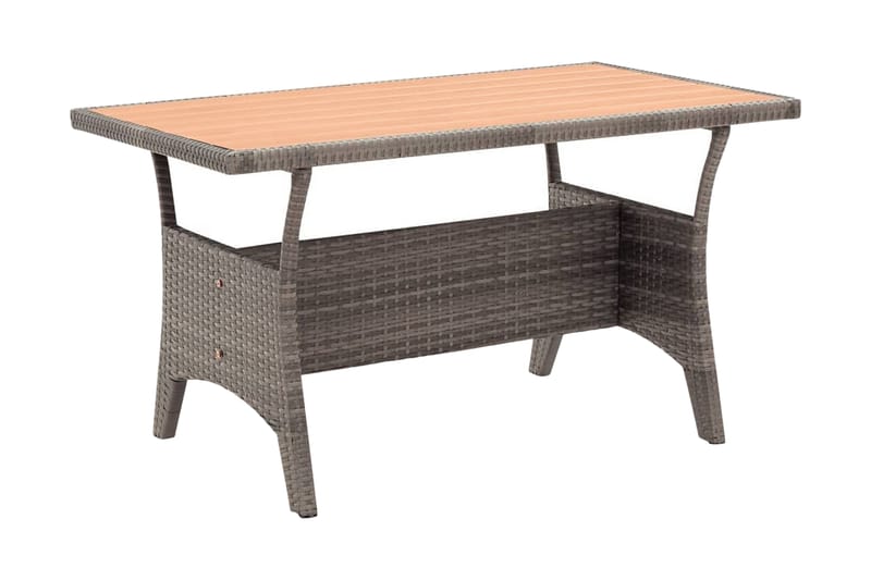Trädgårdsbord grå 120x70x66 cm konstrotting - Grå - Matbord ute