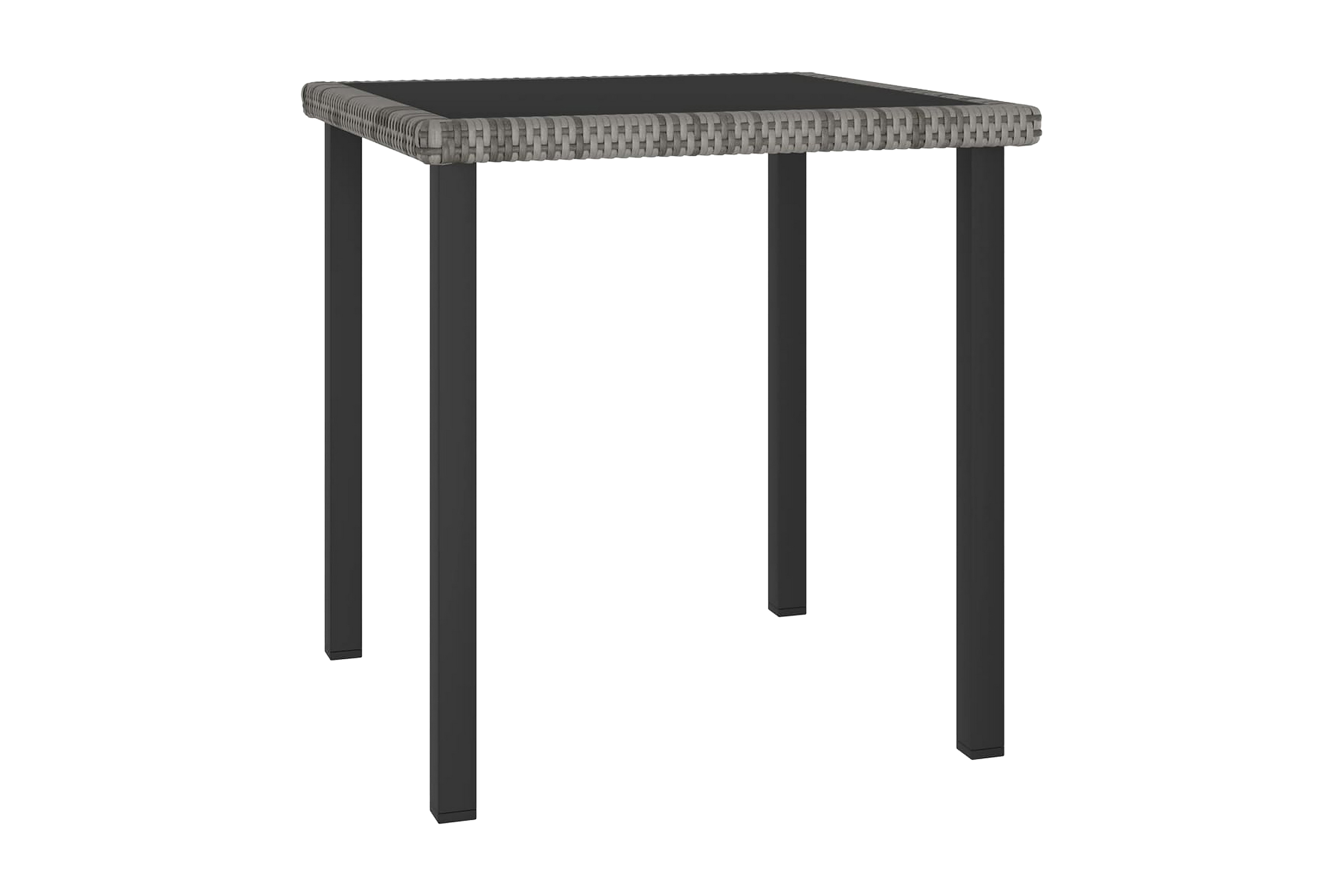 Trädgårdsbord grå 70x70x73 cm konstrotting – Grå