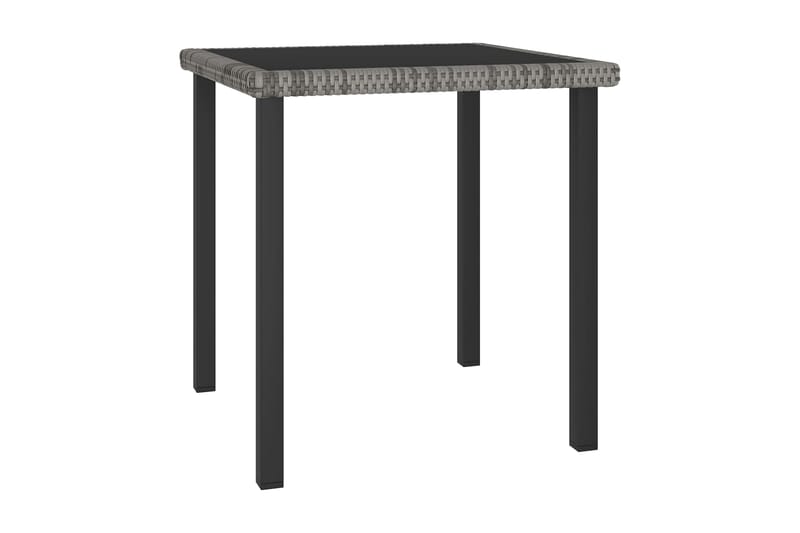 Trädgårdsbord grå 70x70x73 cm konstrotting - Grå - Cafebord