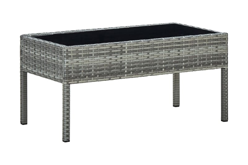 Trädgårdsbord grå 75x40x37 cm konstrotting - Grå - Matbord ute