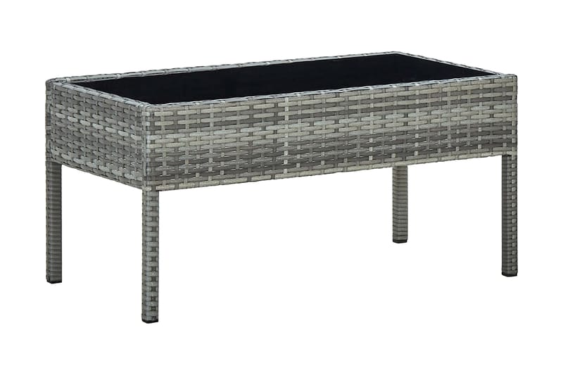 Trädgårdsbord grå 75x40x37 cm konstrotting - Grå - Utemöbler - Trädgårdsbord & Utebord - Matbord ute