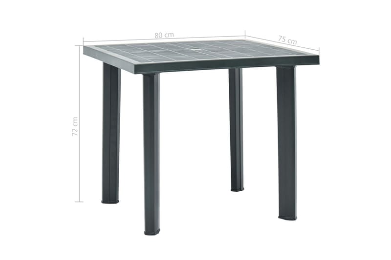 Trädgårdsbord grön 80x75x72 cm plast - Grön - Matbord ute