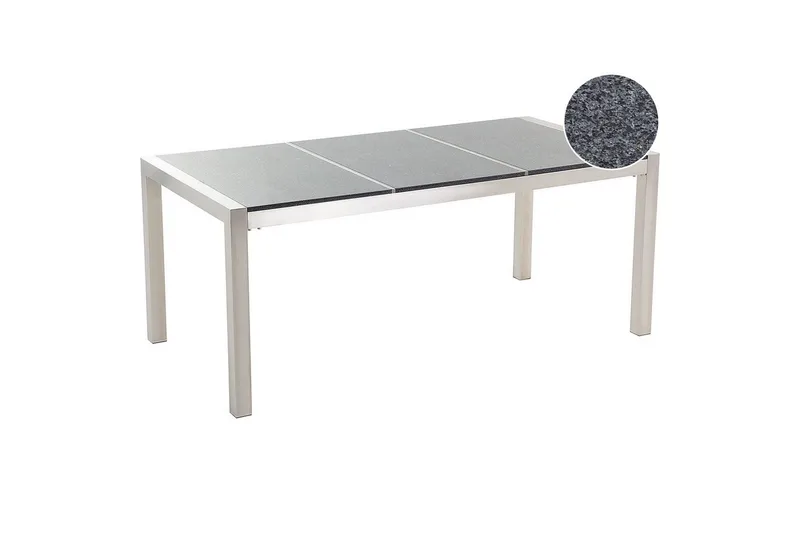 Trädgårdsbord Grosseto Grå/Silver, 90x180x74 cm, Grå/Silver, 90x180x74 cm