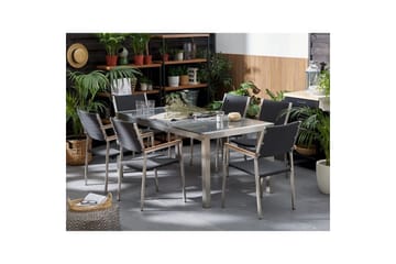 Trädgårdsbord Grosseto Grå/Silver, 90x180x74 cm - Grå/Silver/90x180x74 cm - Utemöbler - Trädgårdsbord & Utebord - Matbord ute