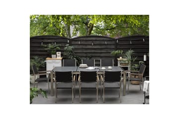 Trädgårdsbord Grosseto Grå/Svart/Silver, 100x220x74 cm - Grå/Svart/Silver/100x220x74 cm - Utemöbler - Trädgårdsbord & Utebord - Matbord ute