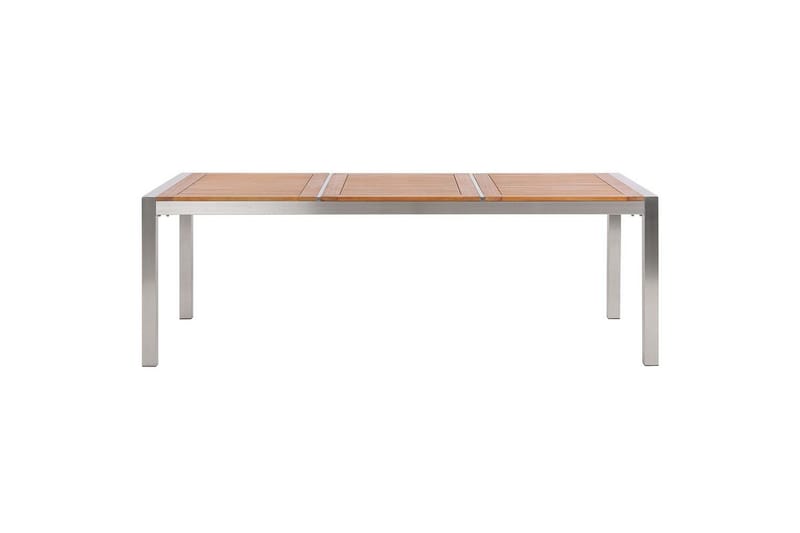 Trädgårdsbord Grosseto Ljus trä/silver, 100x220x74 cm - Ljus trä/silver/100x220x74 cm - Utemöbler - Trädgårdsbord & Utebord - Matbord ute