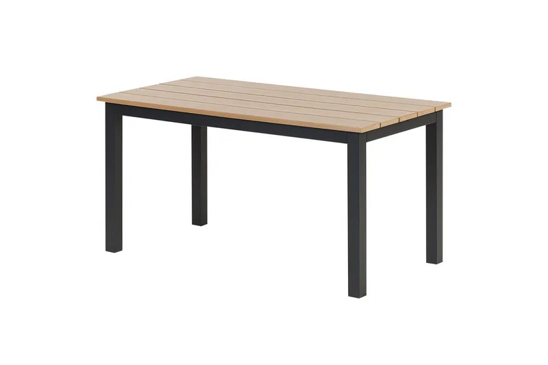 Trädgårdsbord Messina Ljus trä/svart, 52x96x50 cm, Ljus trä/svart, 52x96x50 cm
