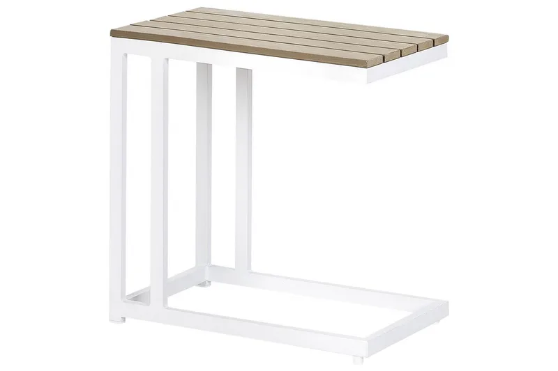 Trädgårdsbord Messina Ljus trä/vit, 35x60x59 cm, Ljus trä/vit, 35x60x59 cm