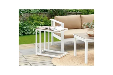 Trädgårdsbord Messina Ljus trä/vit, 35x60x59 cm - Ljus trä/vit, 35x60x59 cm - Utemöbler - Trädgårdsbord & Utebord - Matbord ute