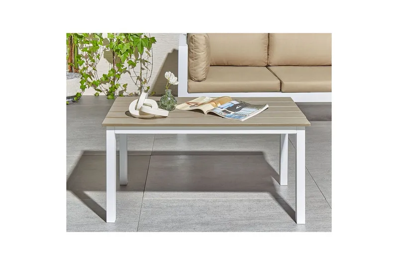 Trädgårdsbord Messina Ljus trä/vit, 52x96x50 cm - Ljus trä/vit, 52x96x50 cm - Utemöbler - Trädgårdsbord & Utebord - Matbord ute