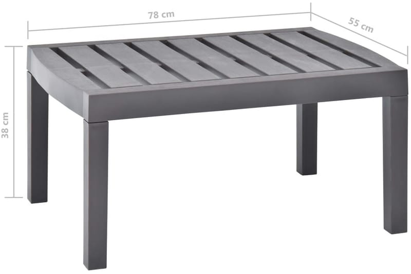 Trädgårdsbord mocka 78x55x38 cm plast - Grå - Matbord ute