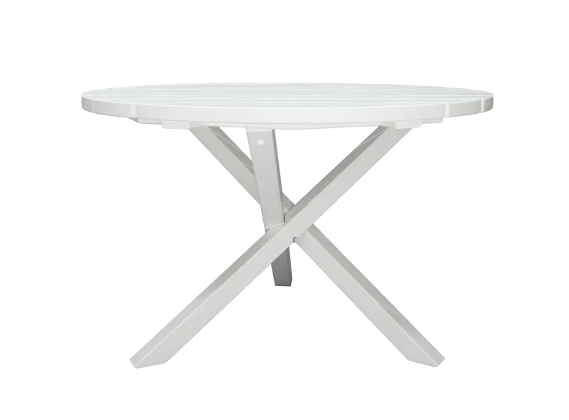 Trädgårdsbord Scottsdale Round Vit Ø 112 cm - Vit - Utemöbler - Trädgårdsbord & Utebord - Matbord ute