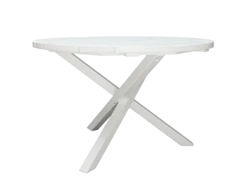 Trädgårdsbord Scottsdale Round Vit Ø 112 cm - Vit - Utemöbler - Trädgårdsbord & Utebord - Matbord ute