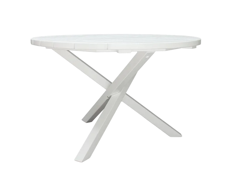 Trädgårdsbord Scottsdale Round Vit Ø 112 cm - Vit - Utemöbler - Trädgårdsbord & Utebord - Matbord ute