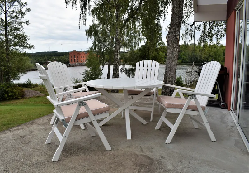 Trädgårdsbord Scottsdale Round Vit Ø 112 cm - Vit - Utemöbler - Trädgårdsbord & Utebord - Matbord ute