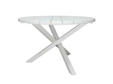 Trädgårdsbord Scottsdale Round Vit Ø 112 cm - Vit - Utemöbler - Trädgårdsbord & Utebord - Matbord ute
