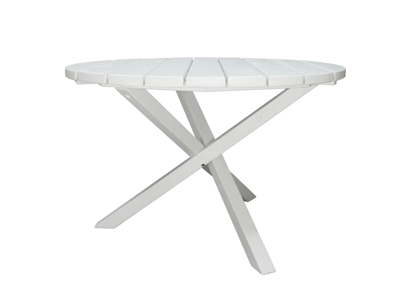 Trädgårdsbord Scottsdale Round Vit Ø 112 cm - Vit - Utemöbler - Trädgårdsbord & Utebord - Matbord ute