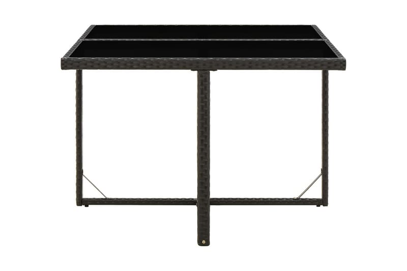 Trädgårdsbord svart 109x107x74 cm konstrotting och glas - Svart - Matbord ute