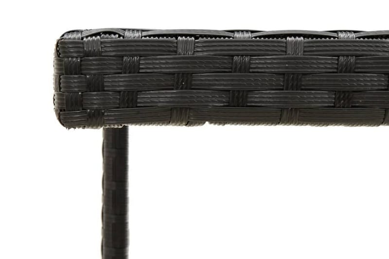 Trädgårdsbord svart 109x107x74 cm konstrotting och glas - Svart - Utemöbler - Trädgårdsbord & Utebord - Matbord ute