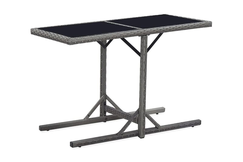 Trädgårdsbord svart 110x53x72 cm glas och konstrotting - Svart - Matbord ute