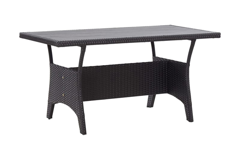 Trädgårdsbord svart 120x70x66 cm konstrotting - Svart - Matbord ute