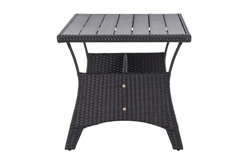 Trädgårdsbord svart 120x70x66 cm konstrotting - Svart - Matbord ute