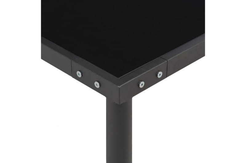 Trädgårdsbord svart 170x170x74,5 cm stål och glas - Svart - Utemöbler - Trädgårdsbord & Utebord - Matbord ute