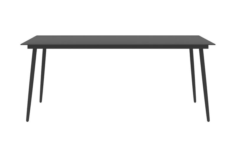 Trädgårdsbord svart 190x90x74 cm stål och glas - Svart - Utemöbler - Trädgårdsbord & Utebord - Matbord ute